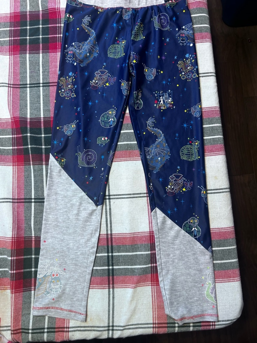 Disneyland * Girls Navy Star & Animal Print Two-Tone Leggings